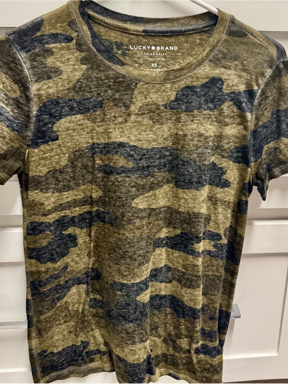 Lucky Brand Women’s Camo Burnout Tee Size XS